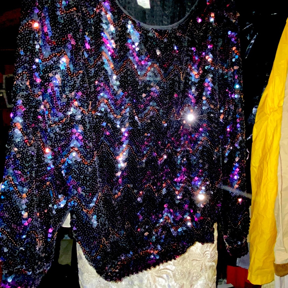 Vintage Three Flaggs Sequin Pullover